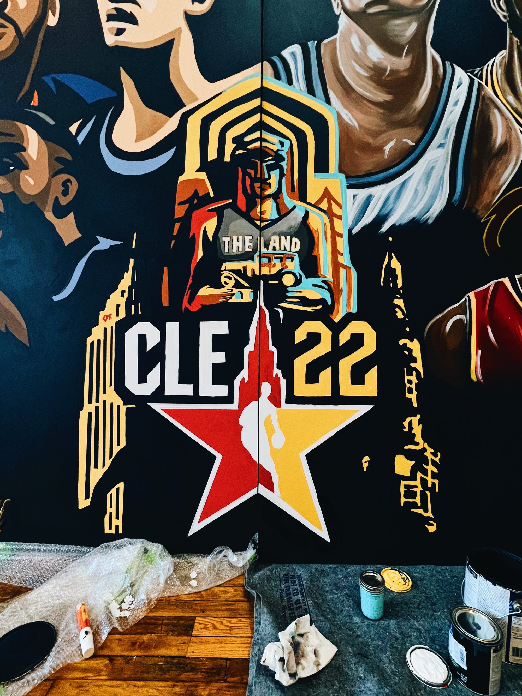 Glen Infante x Stina Aleah NBA All-Star Weekend Cavs Edition Mural