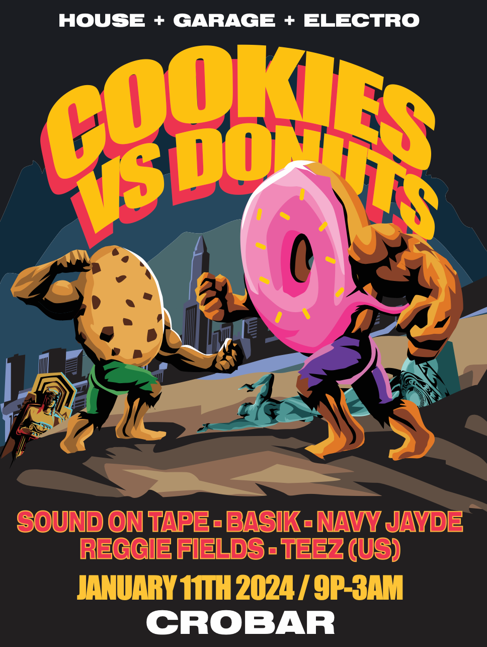 Cookies vs Donuts Event flyer