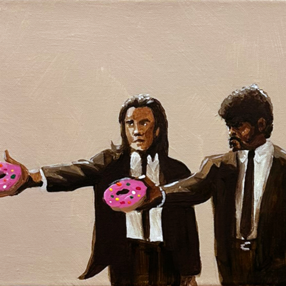 Pulp Fiction Original Painting 9x12 (Framed)