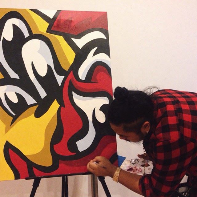 Original Chief Wahoo Abstract Painting (2015) 24x36