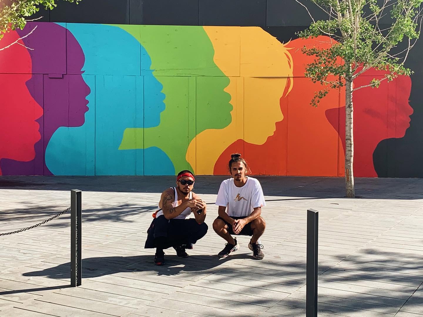 Paige/Doby/Robinson (2022) mural by Glen Infante