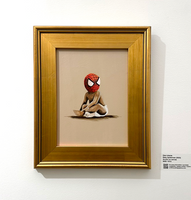 Baby Spiderman Original Painting 9x12 (Framed)