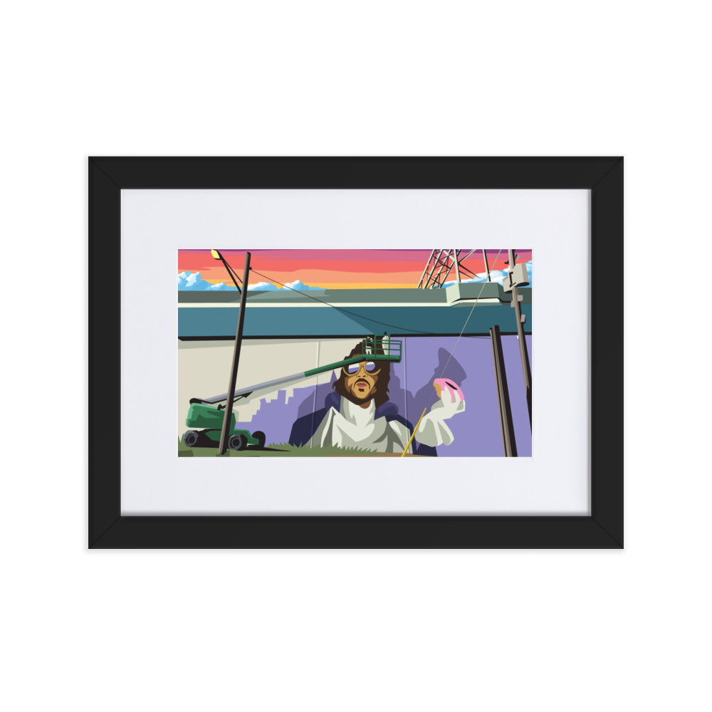 Illustrated Prince Mural Moment Framed Poster