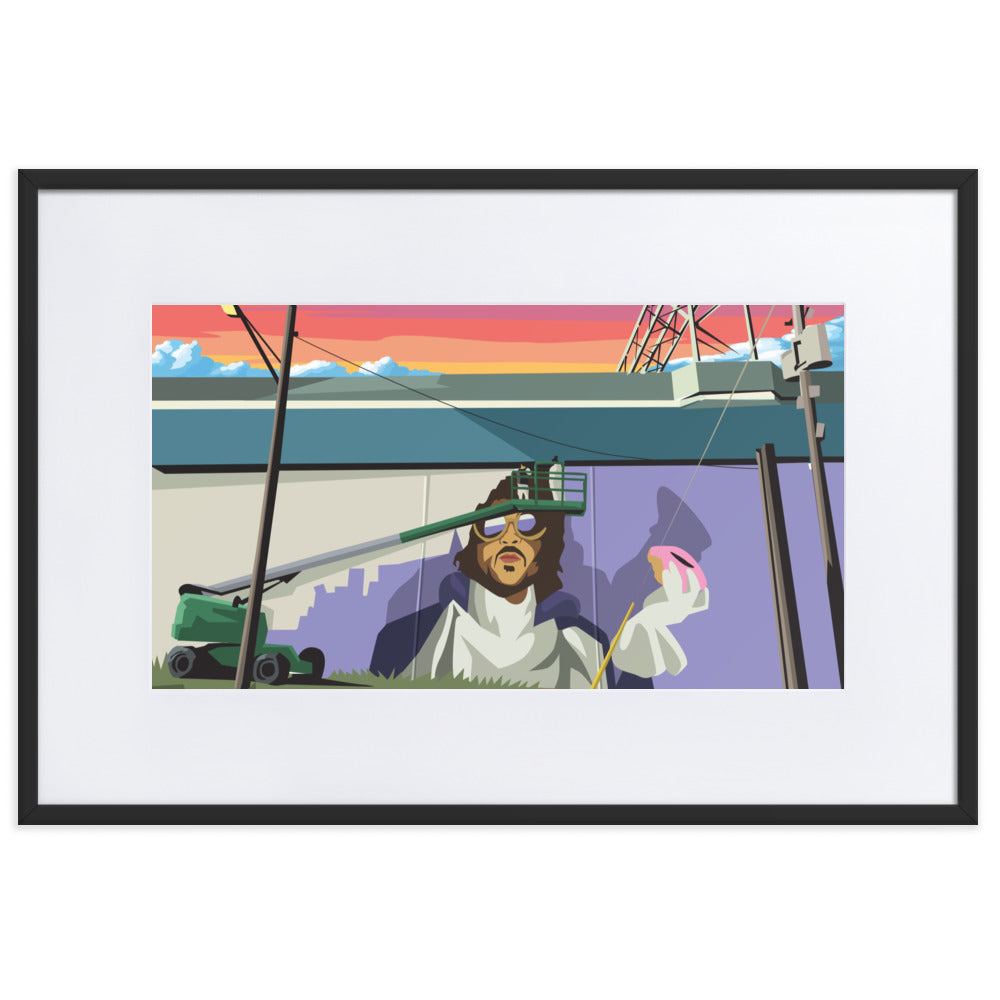 Illustrated Prince Mural Moment Framed Poster