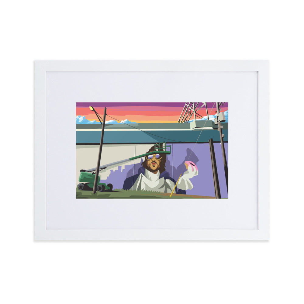 Illustrated Prince Mural Moment Framed Poster