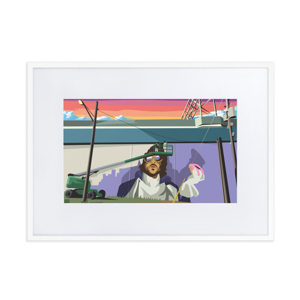 Illustrated Prince Mural Moment Framed Poster